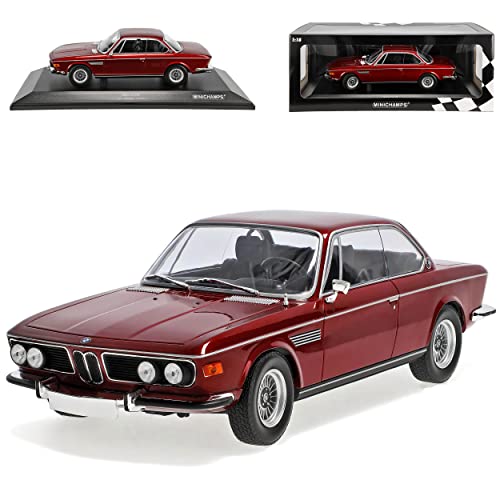 alles-meine.de GmbH B*M*W E9 3.0 CSI Coupe Rot Metallic 1968-1975 1/18 Minichamps Modell Auto mit individiuellem Wunschkennzeichen von alles-meine.de GmbH