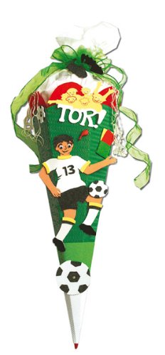 BASTELSET Schultüte - Fußball 50 cm incl. Namen - 6 - eckig - Zuckertüte Roth von alles-meine.de GmbH