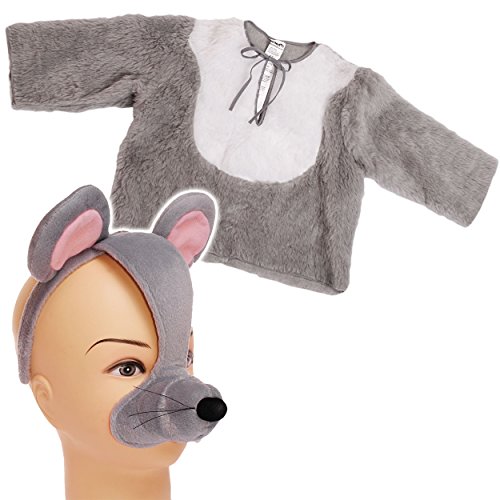 alles-meine.de GmbH Baby & Kinder - Kostüm - süße Maus/Mäuschen mit Ohren & Nase - 3 bis 4 Jahre - Gr. 98-104 - Pullover - Pulli - Plüsch - Plüschkostüm - Plüschpulli - K.. von alles-meine.de GmbH