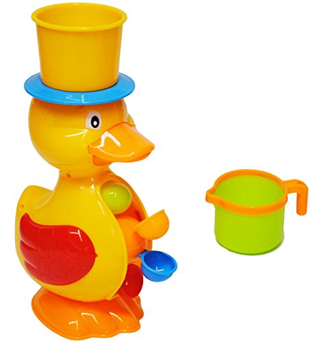 alles-meine.de GmbH Badewannenspielzeug - lustige Ente - gelb - große Wassermühle mit Schaufel - Badewanne Spielzeug - Schaufelrad - Baby & Kinder/Wasserspielzeug - Tiere von alles-meine.de GmbH