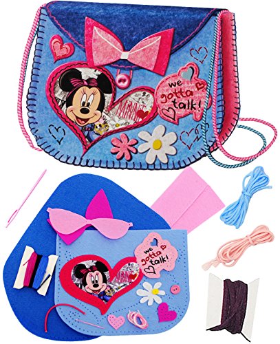 alles-meine.de GmbH Bastelset - Filz Tasche - Minnie Mouse - zum Sticken, einfaches Nähen per Hand - Filztasche - Handtasche - Umhängetasche/Schultertasche - Komplettset fi.. von alles-meine.de GmbH