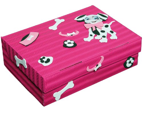 alles-meine.de GmbH Bastelset Schulbox/Kreativbox - Dalmatiner Hund Mädchen rosa pink - Schule Basteln Malbox für Kinder/Zeichenbox Schachtel/Spielzeugkiste/Box von alles-meine.de GmbH