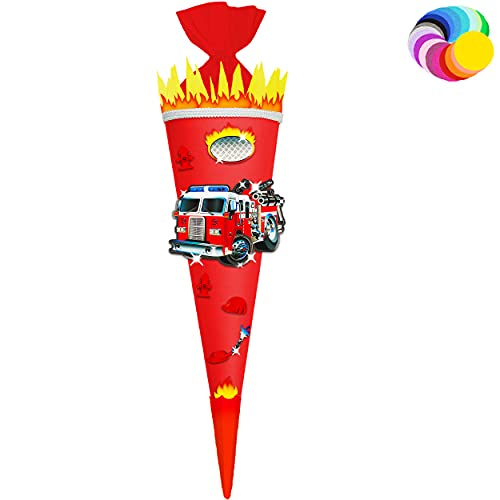 alles-meine.de GmbH Bastelset - Schultüte Farbe & Größe wählbar 70/85 / 100 cm - Feuerwehr - Farbe frei wählbar - Bastelschultüte - Zuckertüte zum selber Basteln Bemalen Be.. von alles-meine.de GmbH