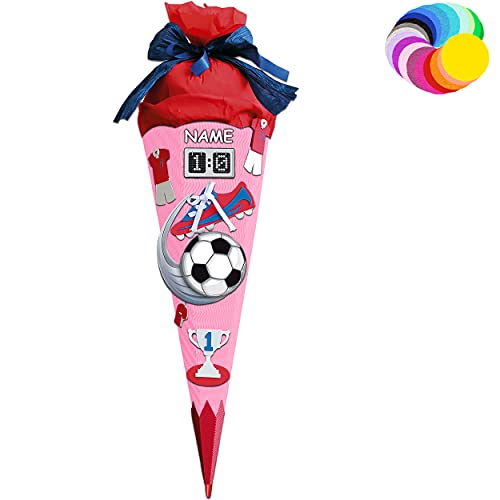 alles-meine.de GmbH Bastelset - Schultüte Farbe & Größe wählbar 70/85 / 100 cm - Fussball - inkl. Name - Farbe frei wählbar - Bastelschultüte - Zuckertüte zum selber Bastel.. von alles-meine.de GmbH