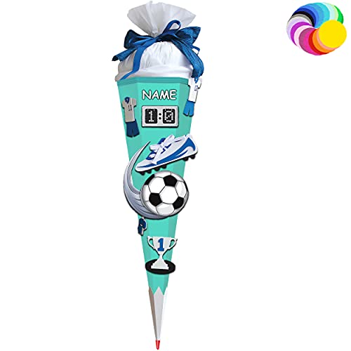 alles-meine.de GmbH Bastelset - Schultüte Farbe & Größe wählbar 70/85 / 100 cm - Fussball - inkl. Name - Farbe frei wählbar - Bastelschultüte - Zuckertüte zum selber Bastel.. von alles-meine.de GmbH