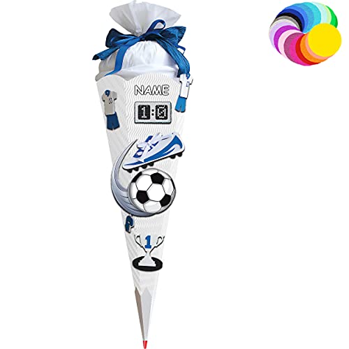 alles-meine.de GmbH Bastelset - Schultüte Farbe & Größe wählbar 70/85 / 100 cm - Fussball - inkl. Name - Farbe frei wählbar - Bastelschultüte - Zuckertüte zum selber Bastel.. von alles-meine.de GmbH