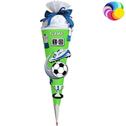 alles-meine.de GmbH Bastelset - Schultüte Farbe & Größe wählbar 70/85 / 100 cm - Fussball - inkl. Name - Farbe frei wählbar - Bastelschultüte - Zuckertüte zum selber Bastel.. von alles-meine.de GmbH