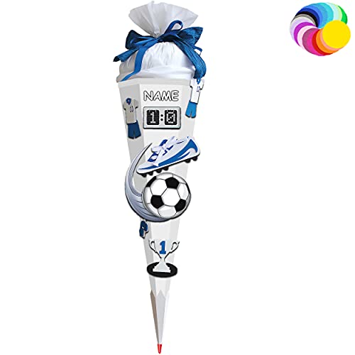 alles-meine.de GmbH Bastelset - Schultüte Farbe & Größe wählbar 70/85 / 100 cm - Fussball - inkl. Name - Farbe frei wählbar - Bastelschultüte - Zuckertüte zum selber Bastel.. von alles-meine.de GmbH