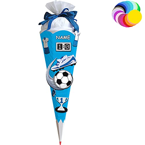 alles-meine.de GmbH Bastelset - Schultüte Farbe & Größe wählbar 70/85 / 100 cm - Fussball - inkl. Name - Farbe frei wählbar - Bastelschultüte - Zuckertüte zum selber Bastel.. von alles-meine.de GmbH