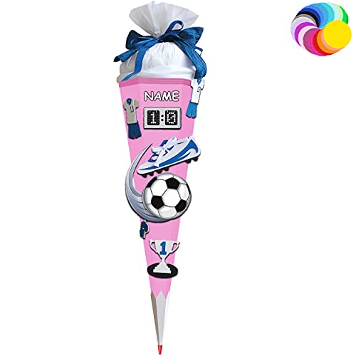 alles-meine.de GmbH Bastelset - Schultüte Farbe & Größe wählbar 70/85 / 100 cm - Fussball - inkl. Name - Farbe frei wählbar - Bastelschultüte - Zuckertüte zum selber Bastel.. von alles-meine.de GmbH