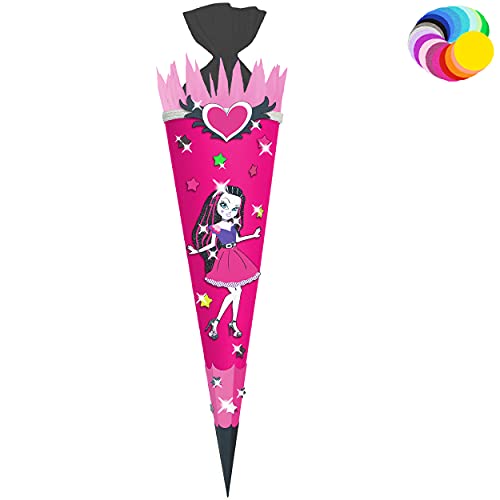 alles-meine.de GmbH Bastelset - Schultüte Farbe & Größe wählbar 70/85 / 100 cm - Vampir Lady - Farbe frei wählbar - Bastelschultüte - Zuckertüte zum selber Basteln Bemalen .. von alles-meine.de GmbH