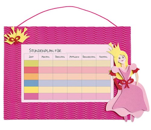 alles-meine.de GmbH Bastelset Stundenplan - für Schulstunden Prinzessin rosa pink Mädchen - Grundschule Schule Schulanfang Einschulung Kinderzimmer Planer von alles-meine.de GmbH