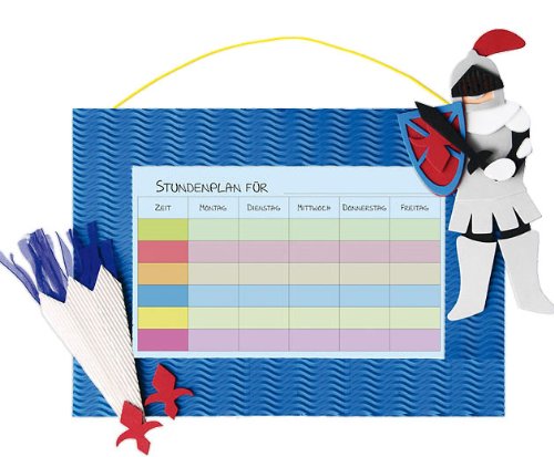 alles-meine.de GmbH Bastelset Stundenplan - für Schulstunden Ritter Burg blau Junge - Grundschule Schule Schulanfang Einschulung Kinderzimmer Planer von alles-meine.de GmbH