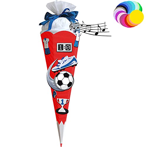 alles-meine.de GmbH Bastelset mit Sound - Schultüte Farbe & Größe wählbar 70/85 / 100 cm - Fussball - Farbe frei wählbar - Bastelschultüte - Zuckertüte zum selber Basteln B.. von alles-meine.de GmbH