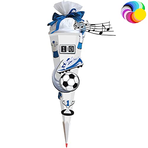 alles-meine.de GmbH Bastelset mit Sound - Schultüte Farbe & Größe wählbar 70/85 / 100 cm - Fussball - Farbe frei wählbar - Bastelschultüte - Zuckertüte zum selber Basteln B.. von alles-meine.de GmbH