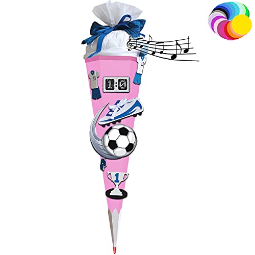 alles-meine.de GmbH Bastelset mit Sound - Schultüte Farbe & Größe wählbar 70/85 / 100 cm - Fussball - Farbe frei wählbar - Bastelschultüte - Zuckertüte zum selber Basteln B.. von alles-meine.de GmbH