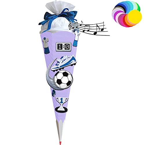 alles-meine.de GmbH Bastelset mit Sound - Schultüte Farbe & Größe wählbar 70/85 / 100 cm - Fussball - Farbe frei wählbar - Bastelschultüte - Zuckertüte zum selber Basteln B.. von alles-meine.de GmbH