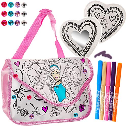 alles-meine.de GmbH Bastelset zum Bemalen - für Tasche/Henkeltasche/Tragetasche - Princess - Prinzessin + Spiegel + 5 Textilstifte + 12 Sticker - Kindertasche Tasche Stoff - .. von alles-meine.de GmbH