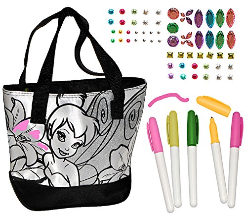 alles-meine.de GmbH Bastelset zum Bemalen für Umhängetasche/Schultertasche - Tinkerbell - abwischbar groß - Kindertasche Tasche Stoff Mädchen Tragetasche Fairy Fairies von alles-meine.de GmbH