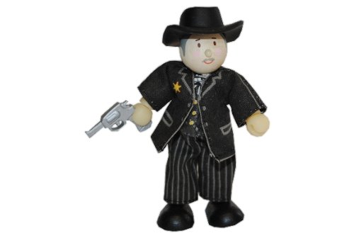 alles-meine.de GmbH Biegepuppe Holz - Cowboy Sheriff - mit Pistole Budkins für Puppenhaus und von alles-meine.de GmbH