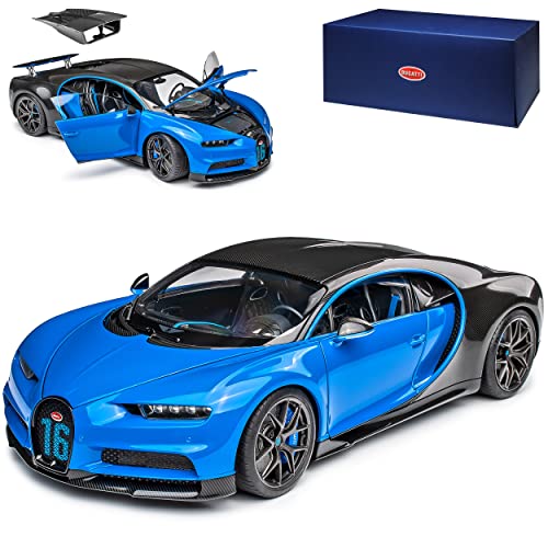 alles-meine.de GmbH Bugatti Chiron Coupe Blau mit Schwarz Ab 2016 Modell 2019 70997 1/18 AutoArt Modell Auto mit individiuellem Wunschkennzeichen von alles-meine.de GmbH