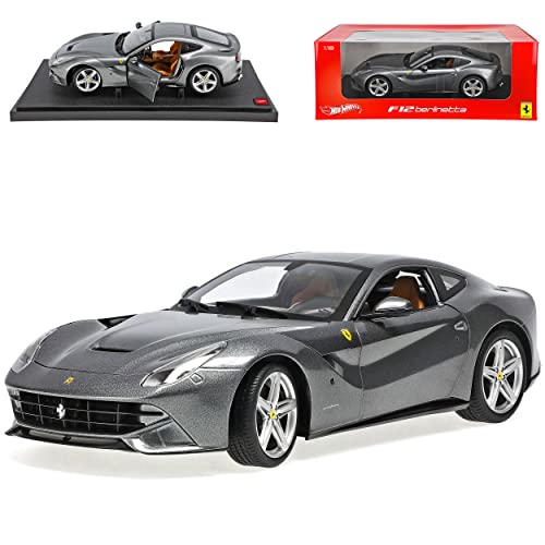 alles-meine.de GmbH Ferrari F12 Berlinetta Grigio Scuro Grau Ab 2012 Coupe 1/18 Modell Auto mit individiuellem Wunschkennzeichen von alles-meine.de GmbH