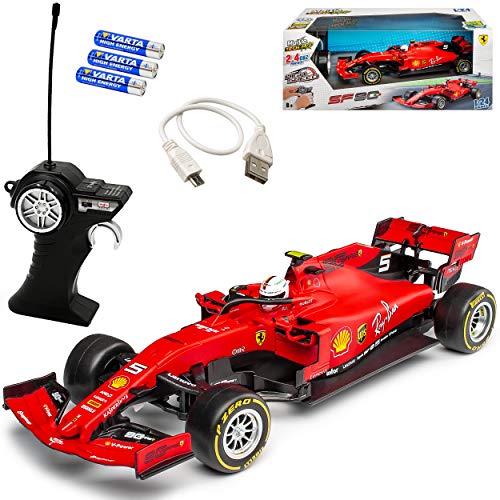 alles-meine.de GmbH Ferrari SF90 Nr 5 Sebastian Vettel Saison 2019 Matt Rot Formel 1 2019 2.4 GHz RC Funkauto - inklusive Akku Batterien - sofort startklar 1/24 Modell Auto mit i.. von alles-meine.de GmbH