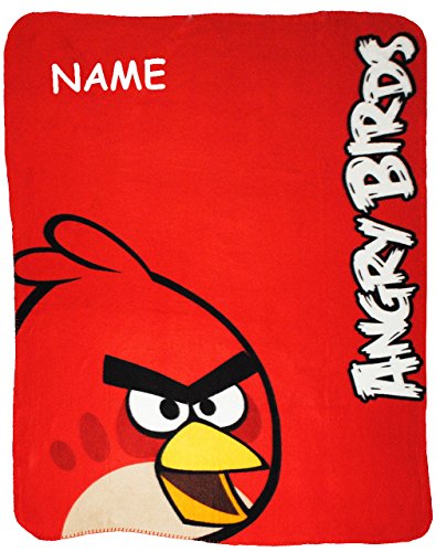 alles-meine.de GmbH Fleecedecke/Kuscheldecke - lustige Vögel - rot - 120 cm * 145 cm - incl. Name - Decke aus Fleece - Plaid Kinderdecke - Schmusedecke - Bird - Vogel/Red.. von alles-meine.de GmbH