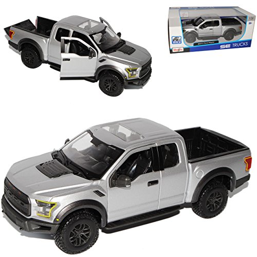 alles-meine.de GmbH Ford F*150 Raptor Grau Pick-Up 13. Generation Ab 2014 Version 2017 1/24 Modell Auto mit individiuellem Wunschkennzeichen von alles-meine.de GmbH