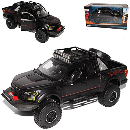 alles-meine.de GmbH Ford F*150 Raptor Schwarz Pick-Up 13. Generation Ab 2014 Version 2017 1/24 Modell Auto mit individiuellem Wunschkennzeichen von alles-meine.de GmbH