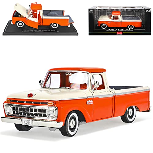 alles-meine.de GmbH Ford F-100 Custom Cab Pick-Up Pritsche 1965 Orange Weiss 1/18 Sun Star Modell Auto von alles-meine.de GmbH