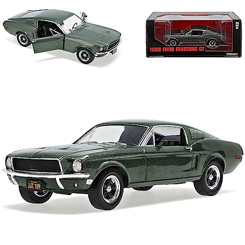 alles-meine.de GmbH Ford Mustang Grün Coupe bekannt aus Bullitt Steve McQueen 1968 1/24 Greenlight Modell Auto mit individiuellem Wunschkennzeichen alles-meine.de GmbH Ford Mustang Grün Coupe bekannt aus Bullitt Steve McQueen 1968 1/24 Greenlight Modell Auto mit individiuellem Wunschkennzeichen von alles-meine.de GmbH