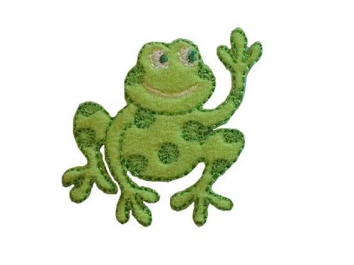 alles-meine.de GmbH Frosch 4 cm * 4,2 cm Bügelbild Aufnäher Applikation Frösche Märchen Tier Quack von alles-meine.de GmbH