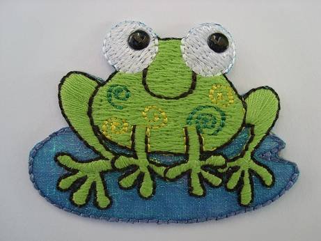 alles-meine.de GmbH Frosch 5,3 cm * 3,9 cm Bügelbild Frösche auf Wasser Tier Tiere Quack Frog Aufnäher Applikation von alles-meine.de GmbH