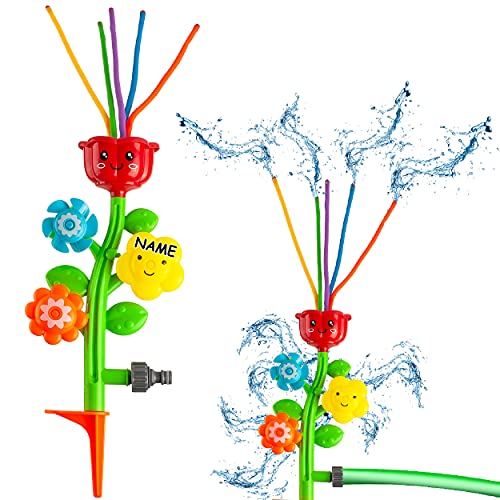 alles-meine.de GmbH Garten Wasserblume - mit Wackelschläuchen - inkl. Name - 360 Grad - Spritzblume - Wasserspielzeug für den Wasserschlauch - Sprinkler Blüte Blumen - Wasserspie.. von alles-meine.de GmbH