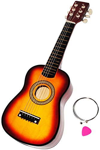 alles-meine.de GmbH Gitarre aus Holz - 2. Wahl - Konzertgitarre - Klassik - dunkel BRAUN/Natur - akustische - Kindergitarre - mit Plektrum & 6 Stück Ersatzsaiten von alles-meine.de GmbH