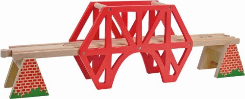 alles-meine.de GmbH HOLZEISENBAHN ZUBEHÖR Eisenbahn BRÜCKE 50cm Holz - paßt zu Allen gängigen Holzschienen - Holzspielzeug - für Holzeisenbahn von alles-meine.de GmbH