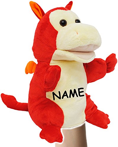 alles-meine.de GmbH Handpuppe/Handspielpuppe - Drache - incl. Name - Mund bespielbar & Arme beweglich - superweich - Handpuppen Kasperletheater - Stofftier/Drachen - Plüs.. von alles-meine.de GmbH