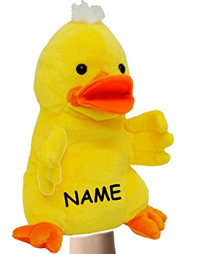 alles-meine.de GmbH Handpuppe/Handspielpuppe - lustige Ente - incl. Name - Mund bespielbar & Arme beweglich - superweich - Handpuppen Kasperletheater - Stofftier/Enten Ga.. von alles-meine.de GmbH