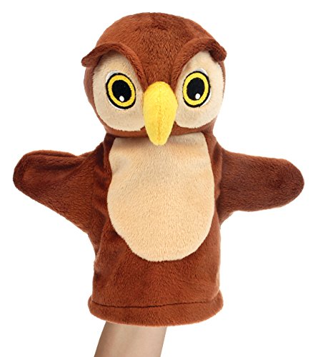 alles-meine.de GmbH Handpuppe - Eule - mit gestickten Augen - Uhu Kuckuck Vogel Tier Wald - Waldtier Handspielpuppe Kasperlfigur - Handpuppen für Kinder Plüscheule Eulen von alles-meine.de GmbH