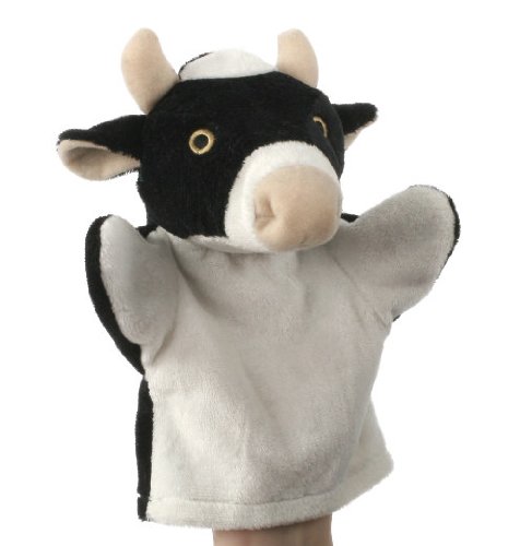 alles-meine.de GmbH Handpuppe - Kuh Kalb Rind/Milchkuh - schwarz weiß Tier Haustier Bauernhof - Handspielpuppe - Kuscheltier Plüschtier - für Kinder & Erwachsene von alles-meine.de GmbH