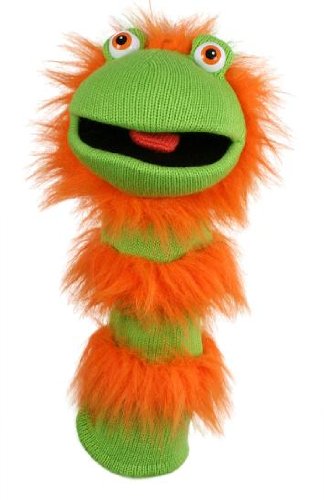 alles-meine.de GmbH Handpuppe - Socke Strumpf - grün & orange - Sockenpuppe sprechend - Ginger - Handspielpuppe/Kuscheltier - für Kinder & Erwachsene - Handpuppen von alles-meine.de GmbH