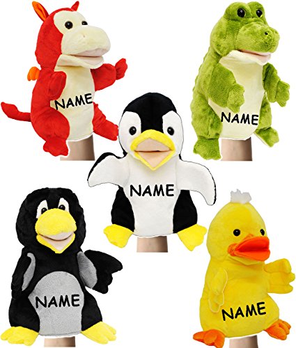 alles-meine.de GmbH Handspielpuppe - Drache - incl. Name - Mund bespielbar & Arme beweglich - superweich - Handpuppen Kasperletheater - Handpuppe - Stofftier/Drachen - Plüs.. von alles-meine.de GmbH