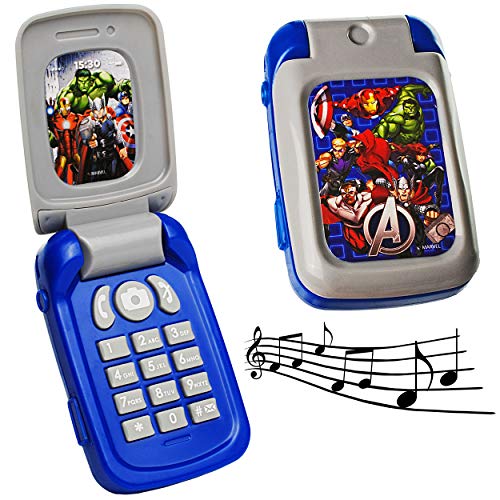 alles-meine.de GmbH Handy mit Sound - The Avenger - für Kinder/Auto - elektrisches Kinderhandy - Klapphandy Telefon - Lernhandy/Kindertelefon zum Aufklappen - Spielzeug M.. von alles-meine.de GmbH