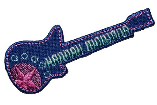 alles-meine.de GmbH Hannah Montana - Gitarre - 8,4 cm * 2,3 cm - Bügelbild/Aufnäher Applikation - Miley Cyrus Schule - Musik Star Pop Star - Sängerin/Songs Sound von alles-meine.de GmbH