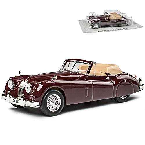 alles-meine.de GmbH Jaguar XK140 Cabrio Rot Braun 1954-1957 1/43 Modellcarsonline Modell Auto mit individiuellem Wunschkennzeichen von alles-meine.de GmbH