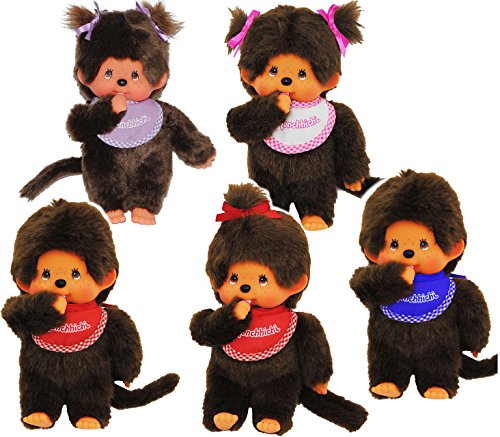 alles-meine.de GmbH Jungen - Monchhichi - Lätzchen - BLAU - 20 cm - Bekleidung ausziehbar - Monchichi - Plüschtier/Kuscheltier - Sportlich - groß - AFFE - Schmusepuppe - Ki.. von alles-meine.de GmbH