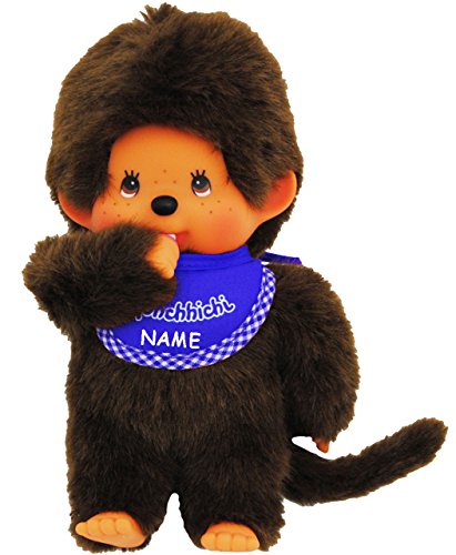 alles-meine.de GmbH Jungen - Monchhichi - Lätzchen - BLAU - incl. Name - 20 cm - Bekleidung ausziehbar - Plüschtier/Kuscheltier - Monchichi - Sportlich - groß - AFFE - Kind.. von alles-meine.de GmbH