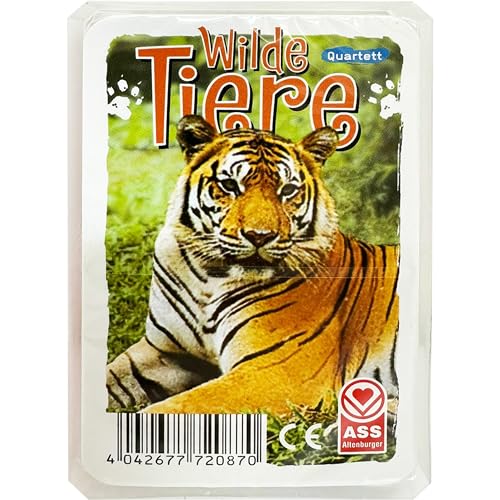 alles-meine.de GmbH Kartenspiel - Quartett - Sammelkarten - Wilde Tiere - Kartenspiele Kinder Trumpfspiel Spielen Kinderkartenspiel Top Ass - Zoo Tiger Zootiere Afrika Savanne Wi.. von alles-meine.de GmbH