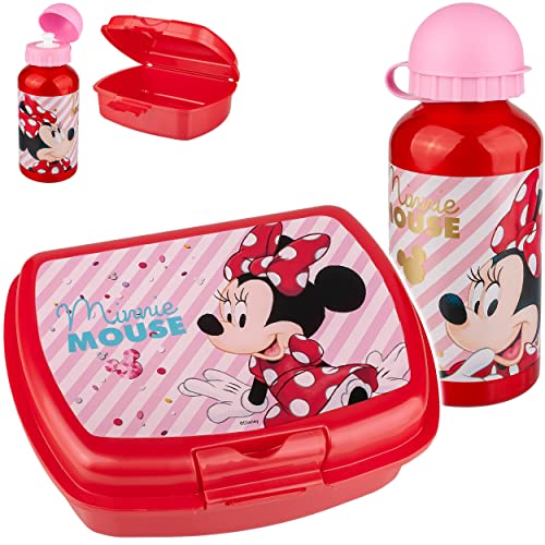 alles-meine.de GmbH Kinder Geschirr & Zubehör Verschiedene Artikel frei wählbar - Minnie Mouse - Set: Trinkflasche + Lunchbox/Brotdose - BPA frei - Brotbüchse Küche Essen -.. von alles-meine.de GmbH